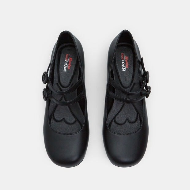Ballet flats with 2.5 cm heel, Black