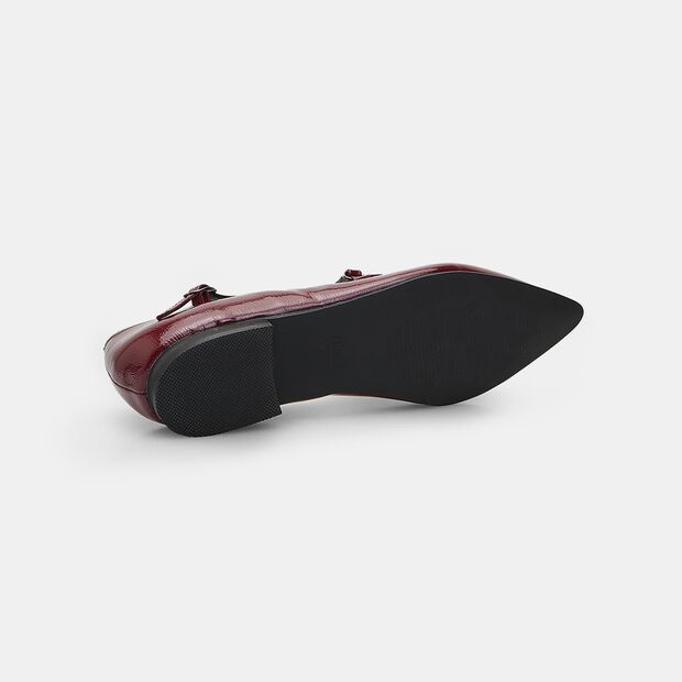 BATA Women's Crossed Double Strap Ballerinas, Bordeaux