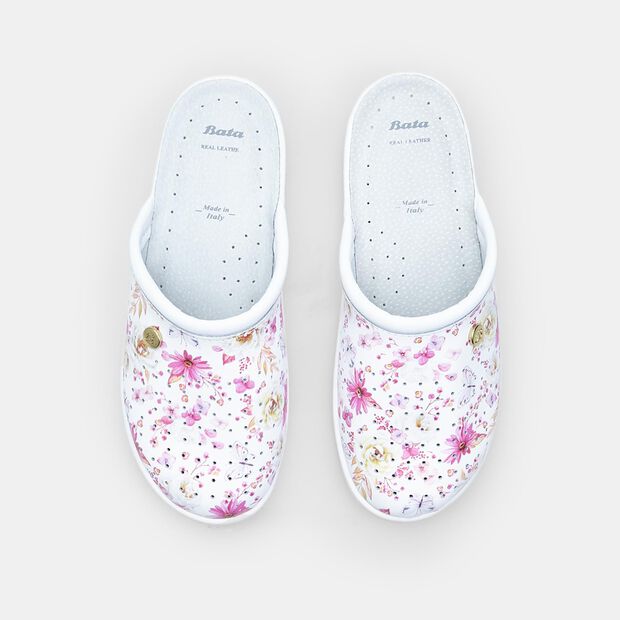 Pantoufle pour femme en cuir, Fuchsia