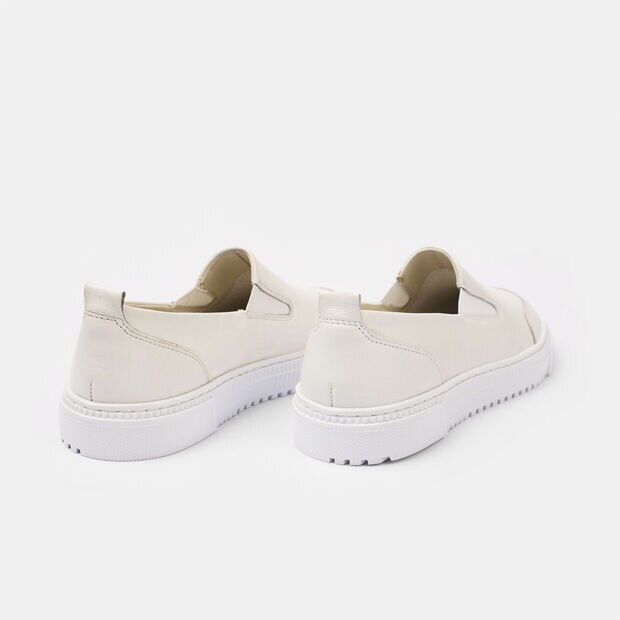 Damenslip on aus Leder, Wei&szlig;