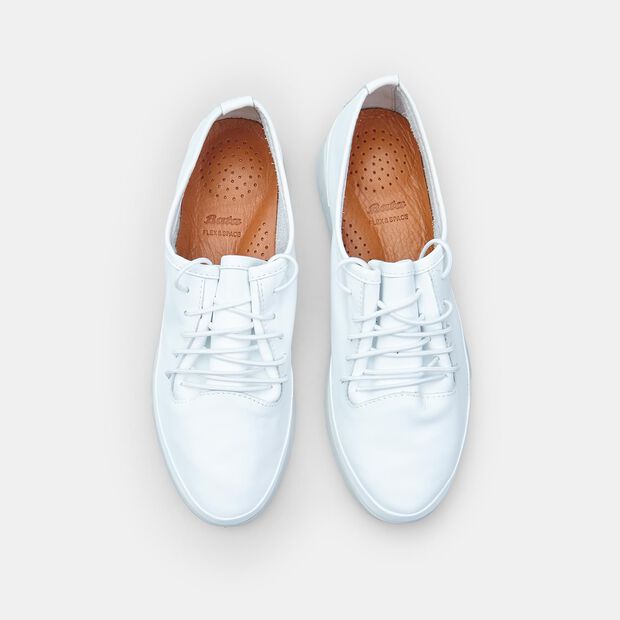 BATA Women's Deconstructed Leather Lace-ups, White