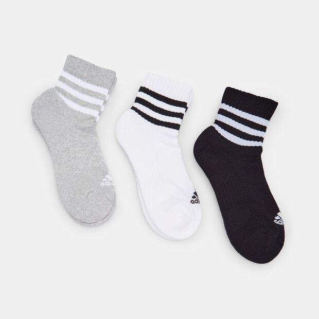 Three pairs of Adidas unisex socks, Multicolor