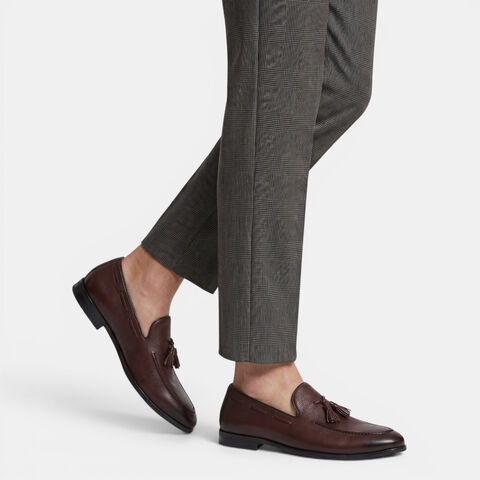 BATA Men's Elegant Leather Loafers, Brown
