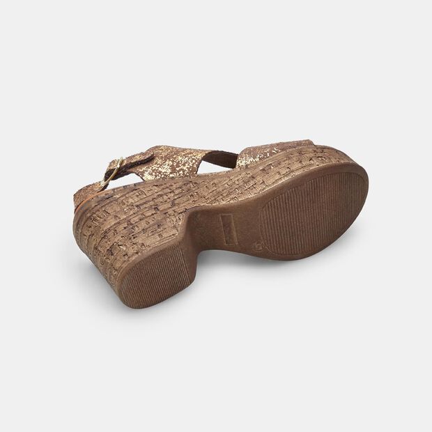 BATA Women's Nubuck Wedge Sandals, Brown