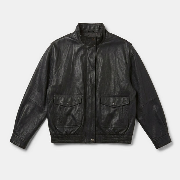 Women's Bomber Jacket with Front Pockets Bata, Black