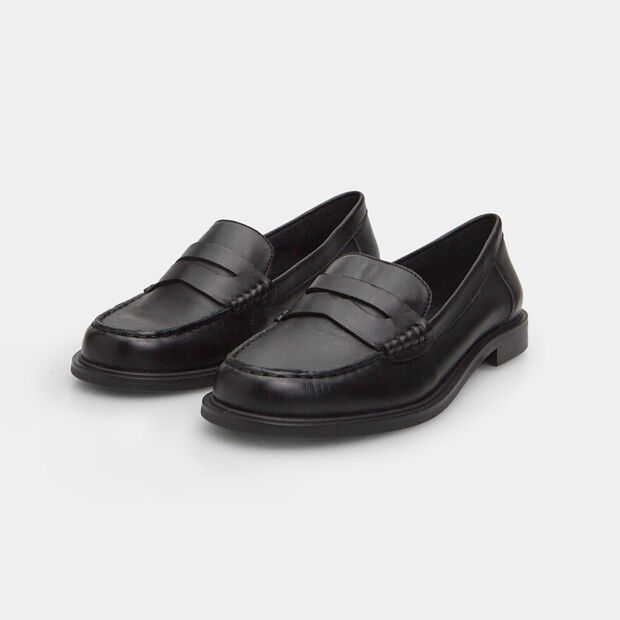Mocassins en cuir pour femme, Noir