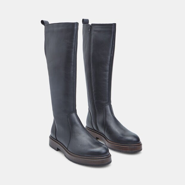 Bottes en cuir lisse pour femme, 