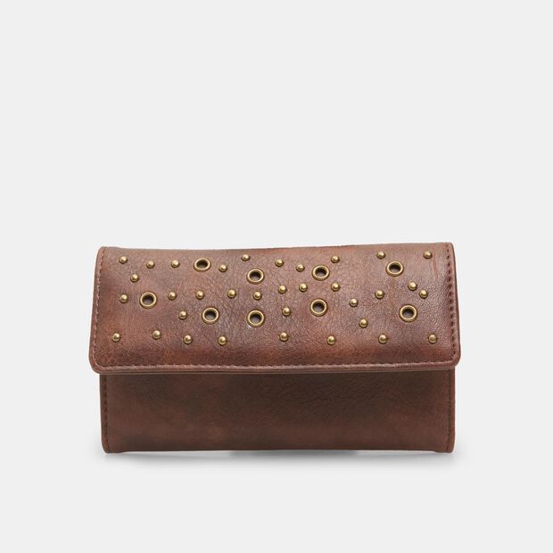 Ladies Wallet with Studs, Brown