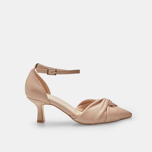 BATA leather pumps with ankle strap, 