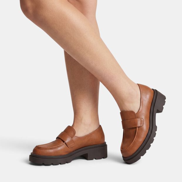 Women's moccasins with Bata track sole, Orange