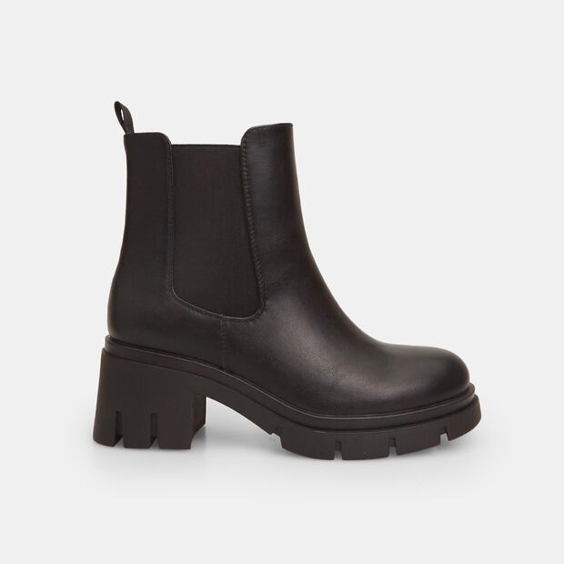 Damen Chelsea Boots mit mittelhohem Absatz, Schwarz