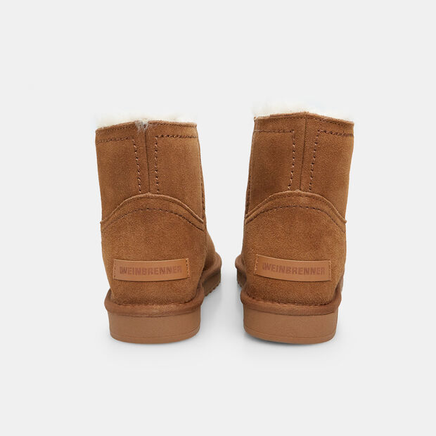 Weinbrenner Damen-Winterstiefel mit Fell, Beige