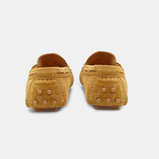 BATA Men's Suede Loafers, Yellow