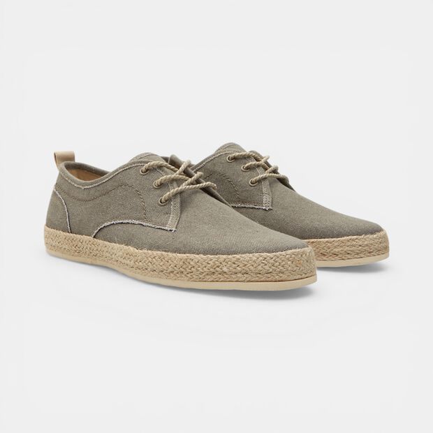 Men's lace-up espadrilles by Bata, Khaki
