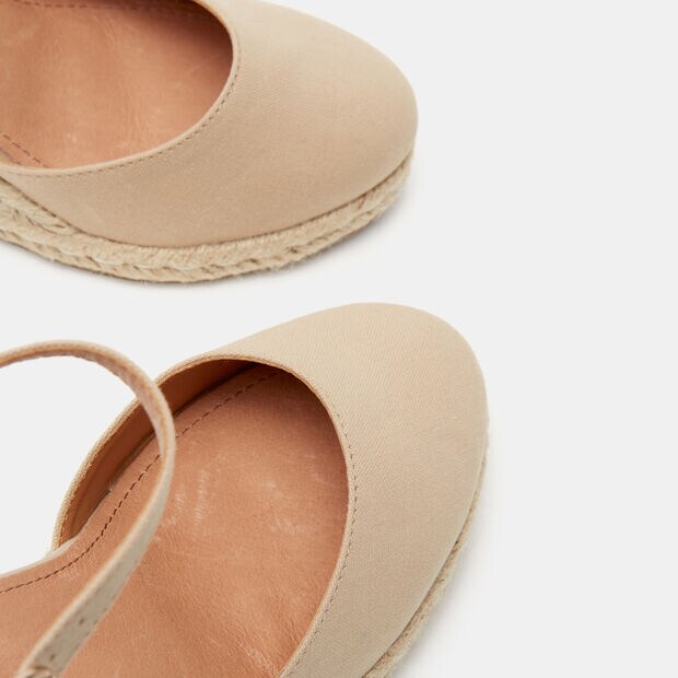 Damen Espadrillas mit 8 cm Keilabsatz BATA, Beige