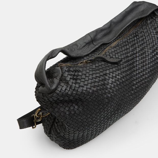 Women's Leather Hobo Bag, Black