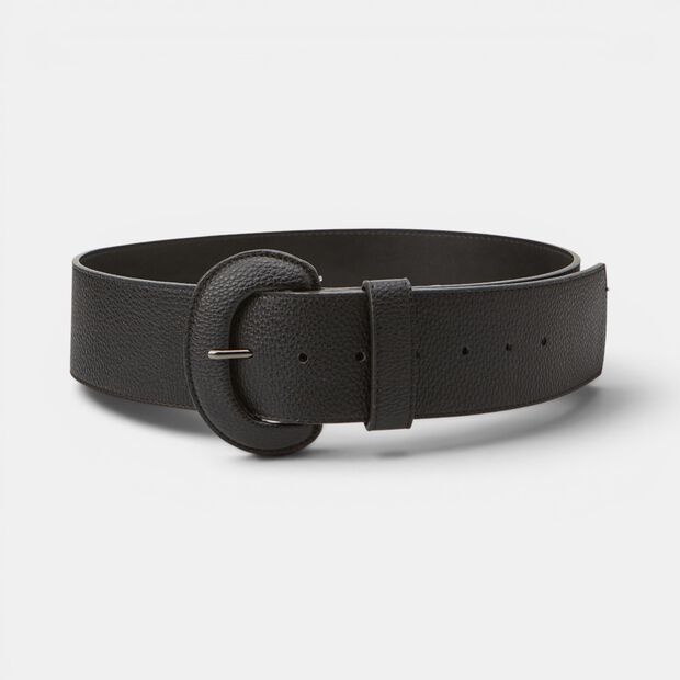 Women's belt with matching buckle, Black