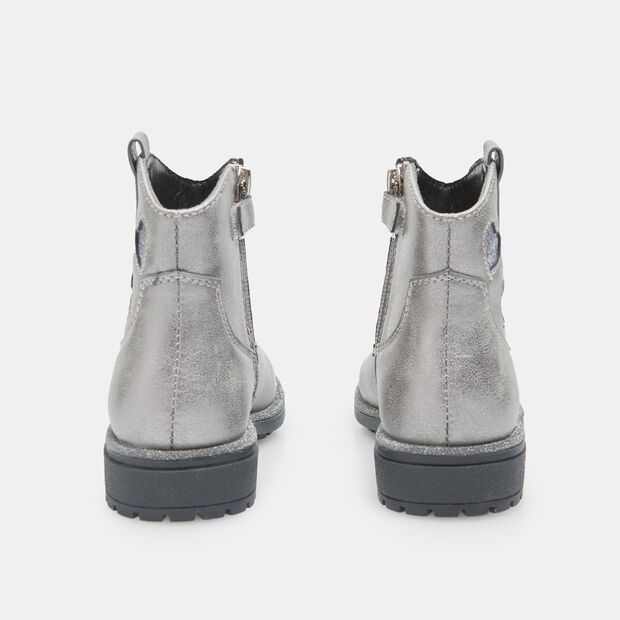Bubblegummers M&auml;dchenstiefelette mit Lurex-Herzen, Grau