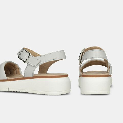 Women's Leather Sandals, Gray