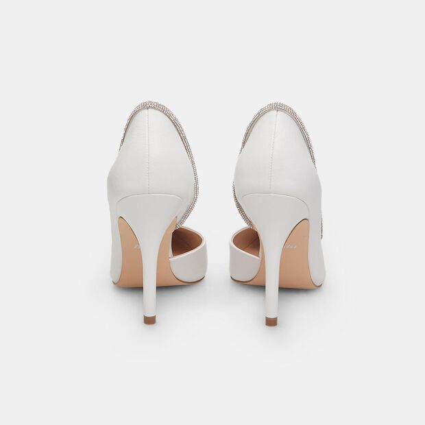 BATA Damenschuhe mit 11 cm Absatz, Wei&szlig;