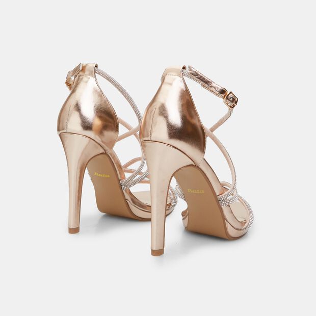 BATA Women's Sandal with 11cm Heel, Gold