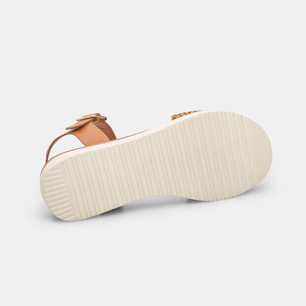 Women's sandals with 3 cm platform, Brown