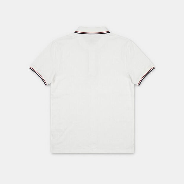 Polo homme avec rayures sur le col et les manches Bata, Blanc
