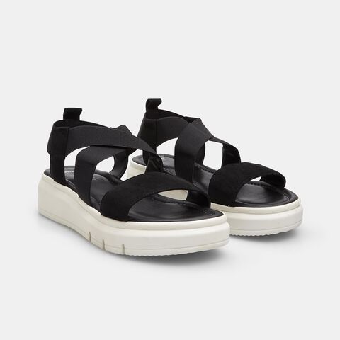 Women's Suede Sandals, Black