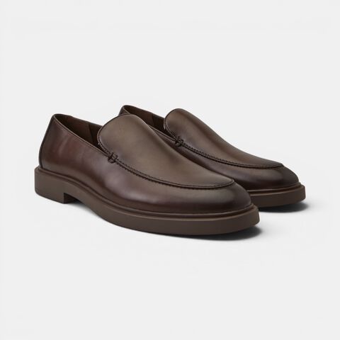 Men's leather moccasins by Bata, Brown