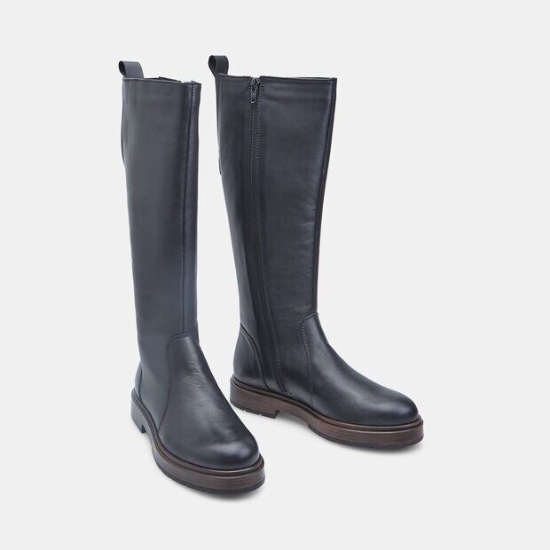 Bottes en cuir lisse pour femme, 