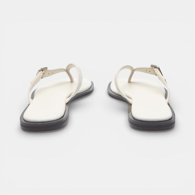 Bata women's flat thong sandal, White