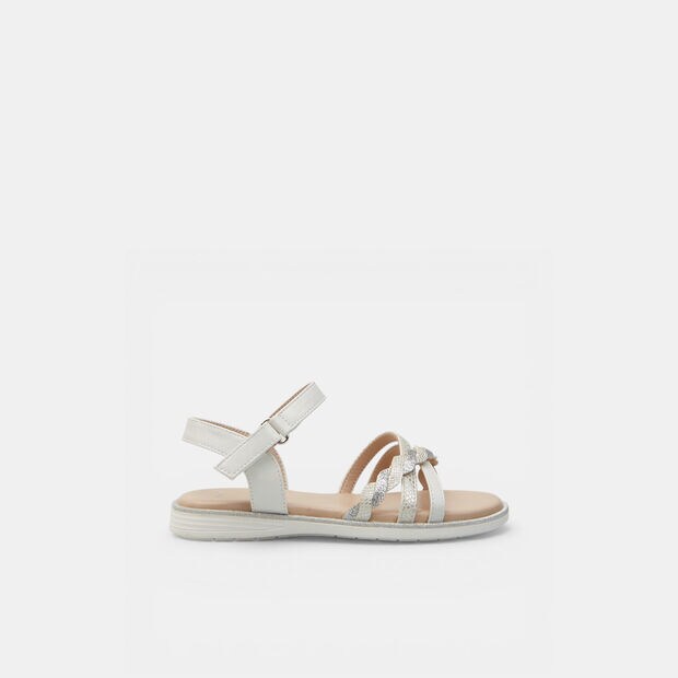 Bata girls' sandals with crossed straps, White