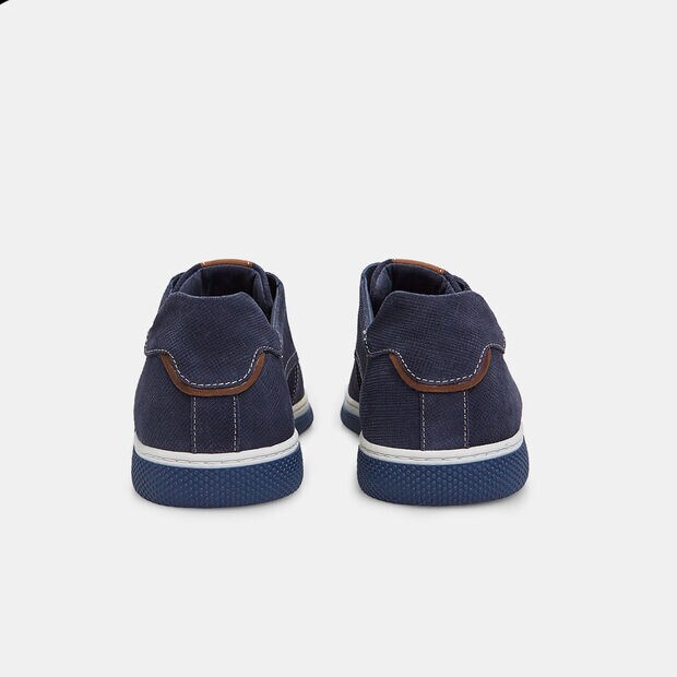 Chaussures &agrave; lacets en daim pour homme, Bleu