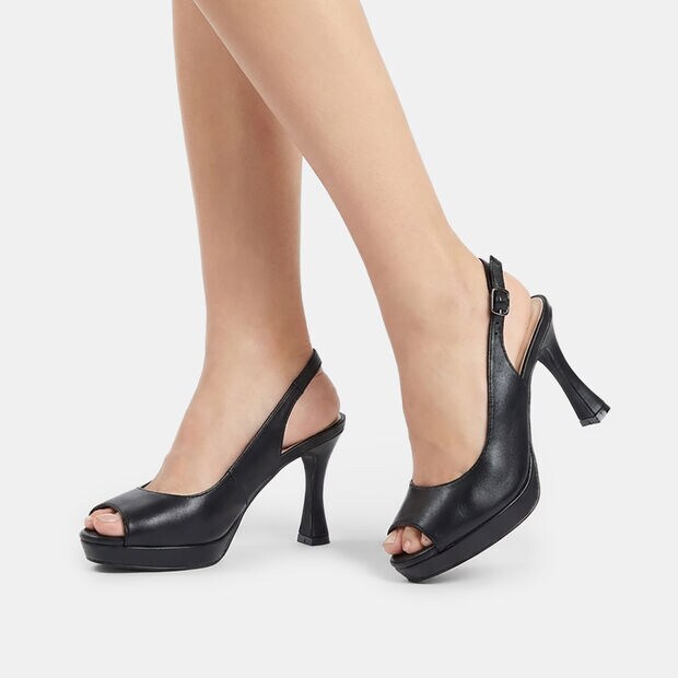 BATA Women's Slingback Open-Toe with 9cm Heel, Black