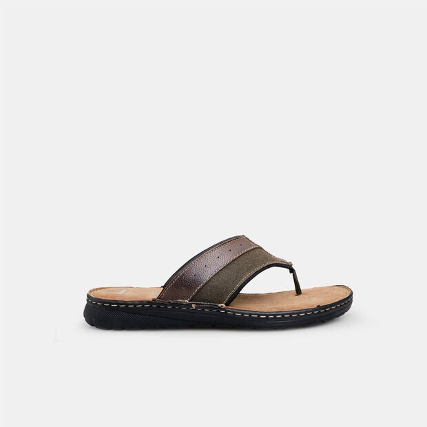 Herren Nubuk Flip Flops, Braun