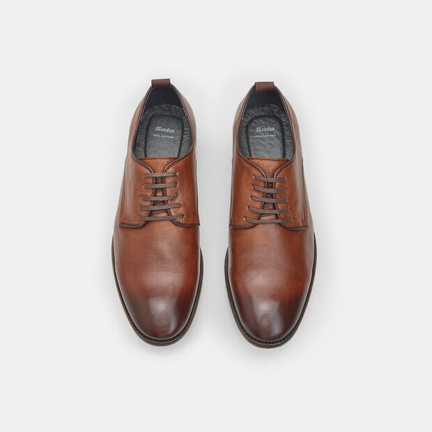 BATA Men's Leather Derby Lace-ups, Tan