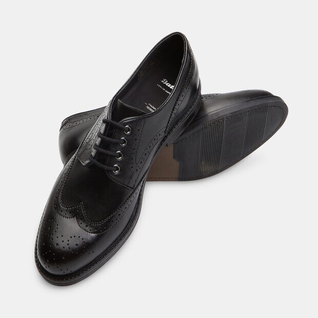 Herren Derby Schuhe mit Brogue-N&auml;hten, Schwarz