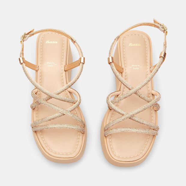 BATA Women's Sandals with 6 cm Wedge, Pink