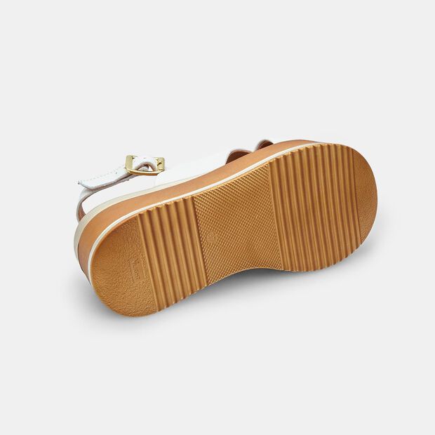 BATA Women's Leather Sandals with Platform, White