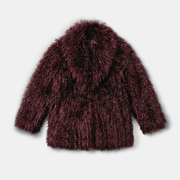 Women's Faux Fur Jacket, Red