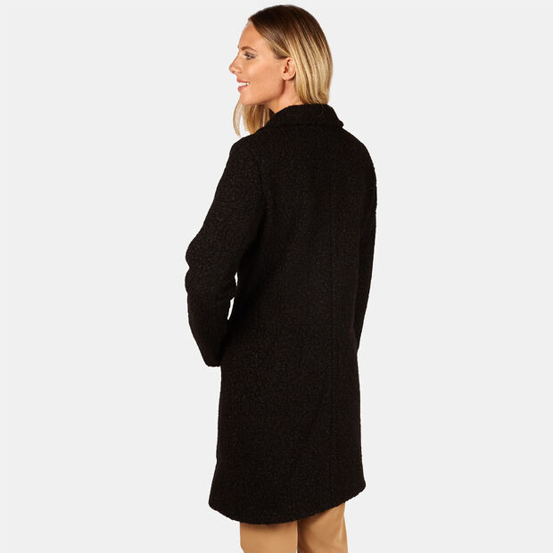 Frauen Teddy-Mantel, Schwarz