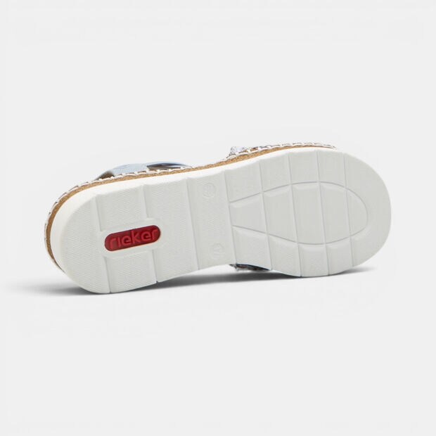 Women's woven fabric sandals by Rieker, Blue