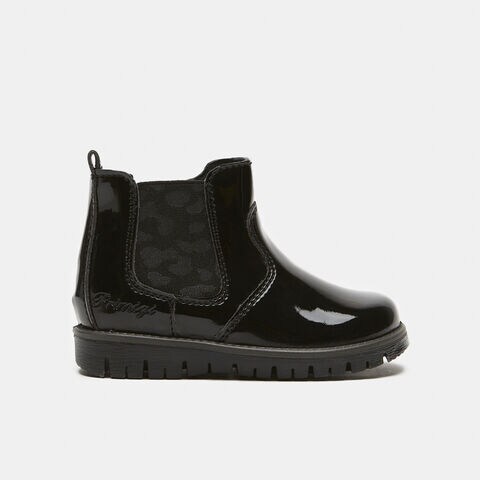Girl's Boots with Elastic Insert on the side, Black
