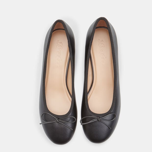 Women's ballerina with bow and block heel Bata, Black