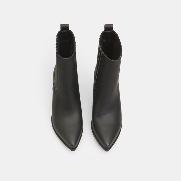 Texanische Damenstiefeletten mit mittelhohem Absatz, Schwarz