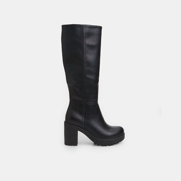 Damenschuh mit Absatz und Track-Sohle, Schwarz