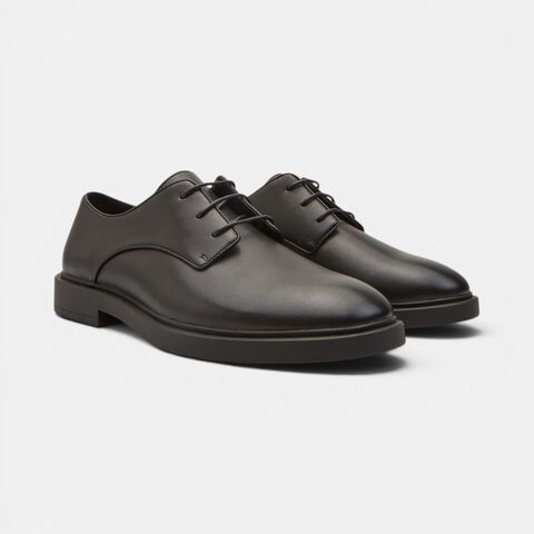 Men's leather lace-up shoes by Bata, Black