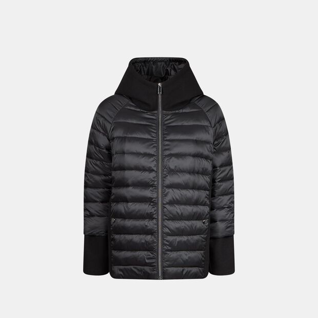 Women's jacket with technical fabric inserts, Black