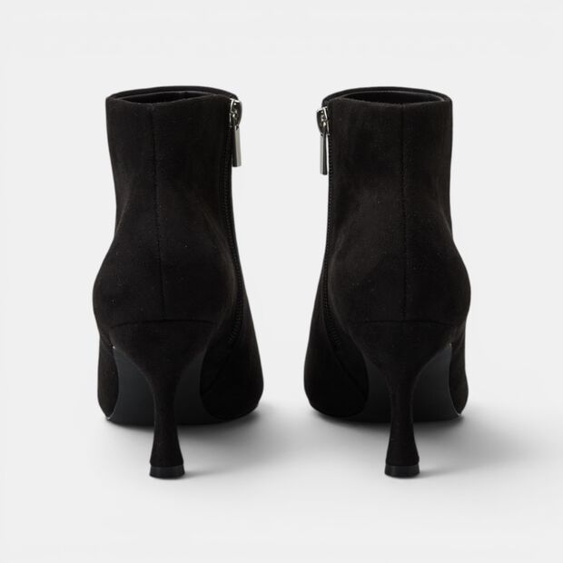 Ladies' suede effect ankle boot with heel Bata, Black