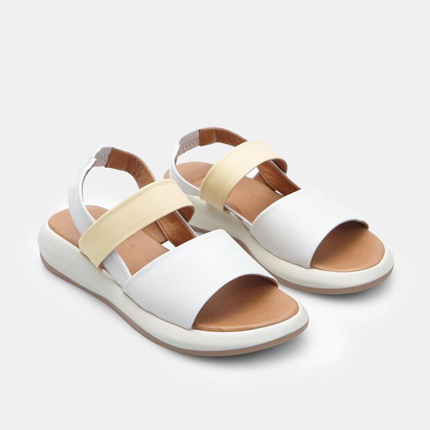 BATA Women's Leather Sandals, Beige